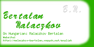 bertalan malaczkov business card